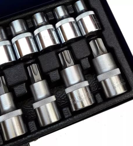 Set De Dados Allen Y Torx 16 Piezas Hoteche Color Plateado
