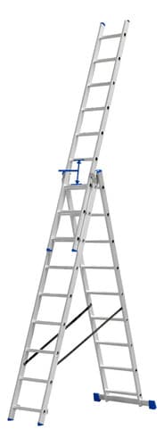 Escalera Extensible 3 Secciones X 9 Escalones Wadfow Wld6539 Plateado