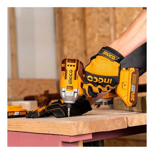 Set Atornillador Impacto Y Atornillador 10mm Ingco C Color Amarillo