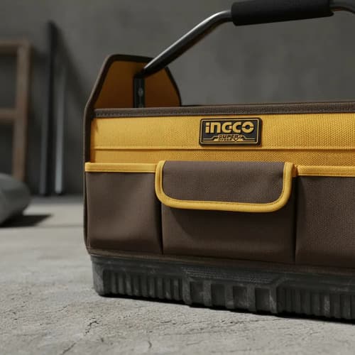 Bolso Industrial Portaherramientas C/ Manilla Ingco Htbgl04 Amarillo