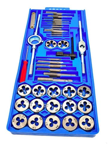 Juego De Terrajas Macho Y Hembra 40 Piezas Acero Al Carbono Azul