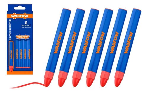 Set X 6 Crayon De Madera Marca Concreto Etc 120x12mm Wmb4506 Rojo