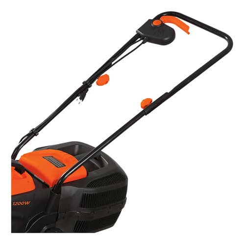 Cortadora De Césped Eléctrica Black+decker 1200w Gr1000 Con 3 Posiciones Y Bolsa Recolectora De 28l Naranja