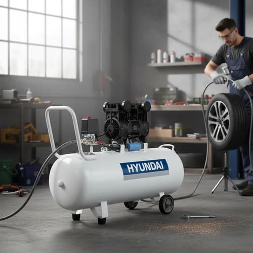 Compresor De Aire Eléctrico Hyundai Hyoc100 100l 5.5hp Blanco Monofásica