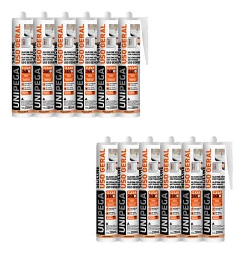 Pack De 12 Siliconas Híbridas Unipega Pintables