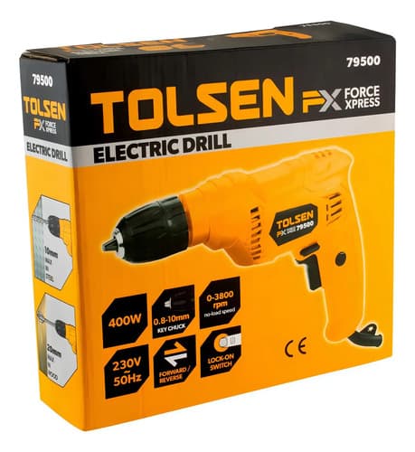 Taladro 10mm 400w Tolsen 79500 Color Naranja Frecuencia 50 Hz