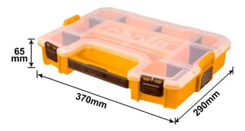 Organizador Plastico Herramientas Maletin 12'' Ingco Color Amarillo