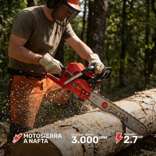 Motosierra A Nafta Pektra 52cc Pkmt5220 2.7 Hp