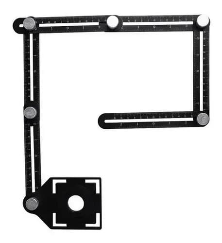 Escuadra Multiángulo De Aluminio Gruposhopmix Para Carpintería Bricolaje Phantom Black