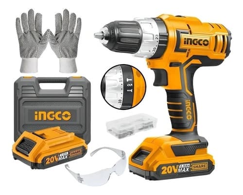 Taladro Percutor 13mm +2 Bat.+carg Ingco 20v Cidli20031 *ub* Color Naranja/negro Frecuencia 50 Hz/60 Hz