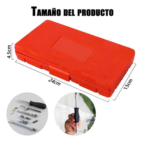 Set Dados Maradodiez 46 Piezas Acero Cromo Vanadio Con Llave Carraca Rojo