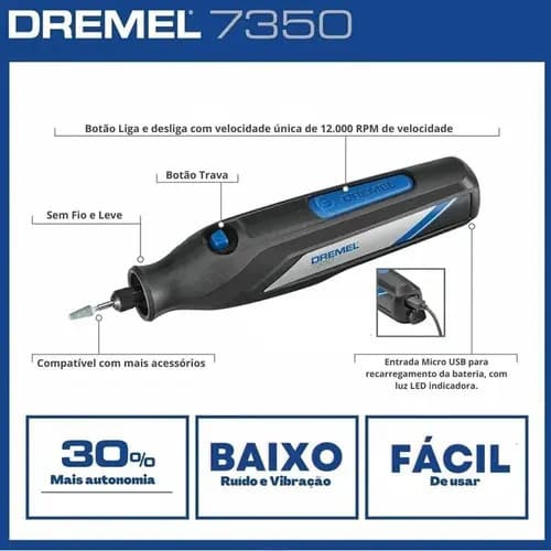 Minitorno Dremel 7350 Con 5 Accesorios
