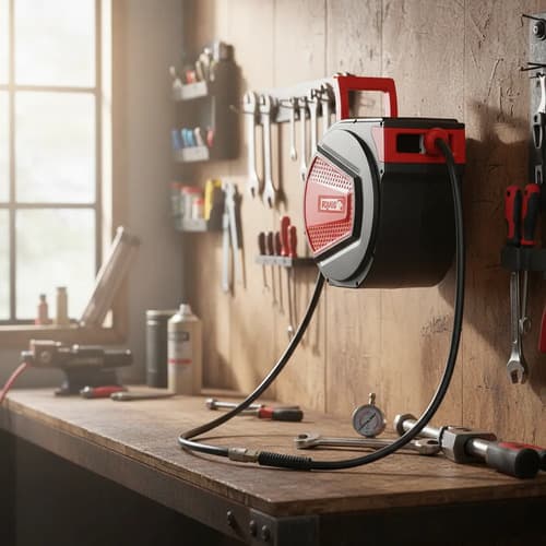 Manguera Con Carretel Retráctil Equus P/ Aire Comprimido 15m Rojo