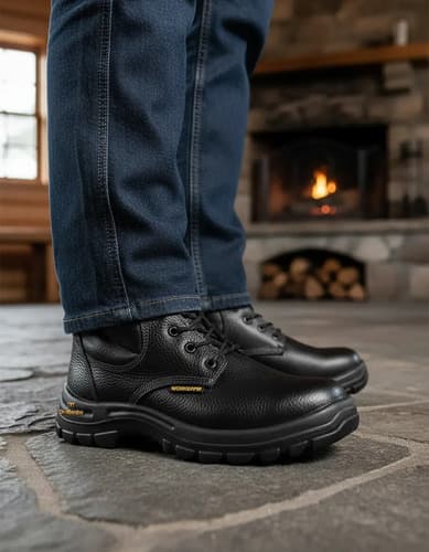 Botas De Trabajo Cuero Elastizado Worksafe Punta De Plastico Negro 42 Uy
