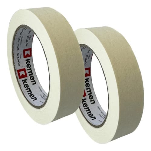 Cinta Papel Enmascarar Pintor 48mm X 50 Mts - Pack X2 Color Crema Lisa Liso