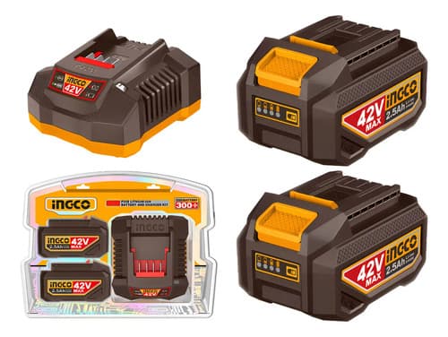 Set X2 Baterias 2.5ah + 1 Cargador 42v P42m Ingco Fbcpm25221