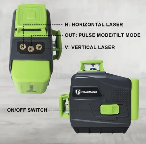 Nivel Láser 3d Pracmanu Zh12l 12 Líneas Autonivelante Precisión 1.5mm Verde