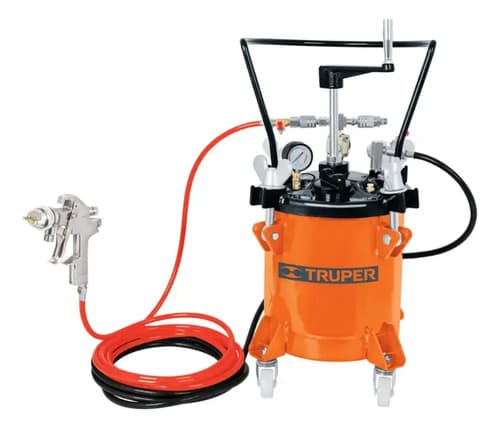 Tanque P/pintar Industrial 10l C/manguera Y Pistola Truper - Naranja