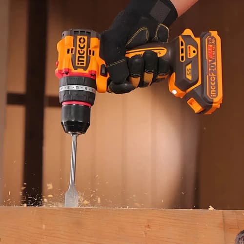 Taladro Percutor Ingco Cidli205581 Brushless 20v 13mm 55nm Naranja Amarillo