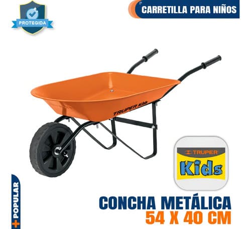 Carretilla Infantil Concha Metalica 54 X 40 Cm Truper 102996 Naranja
