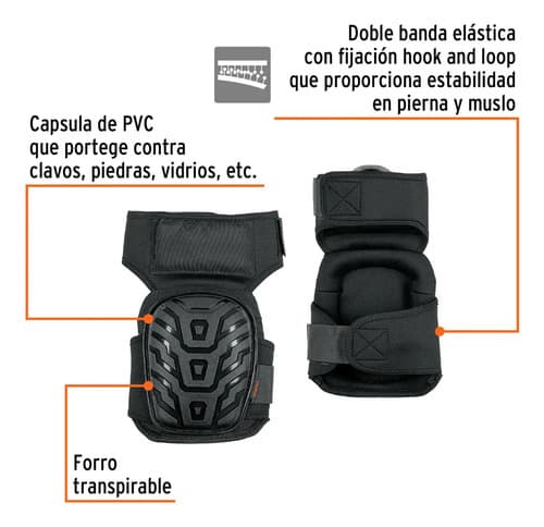 Rodilleras Profesionales De Pvc Truper Negro
