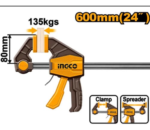 Prensa Sargento Rapida Industrial 80x450mm Ingco Hqbc18801