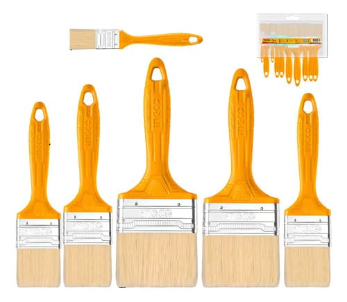 Set X12 Pinceles Mango Plástico Ingco Chptb78601201 Cerdas Neutro