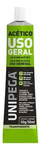 Silicona Acética Incolora Unipega De 50 G Para Sellado Y Adhesión En Baños