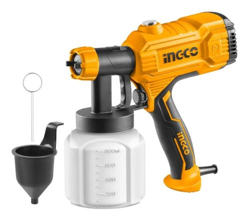 Pistola Eléctrica Para Pintar Succión Ingco Spg3508 De 800ml Color Naranja/negro 450w