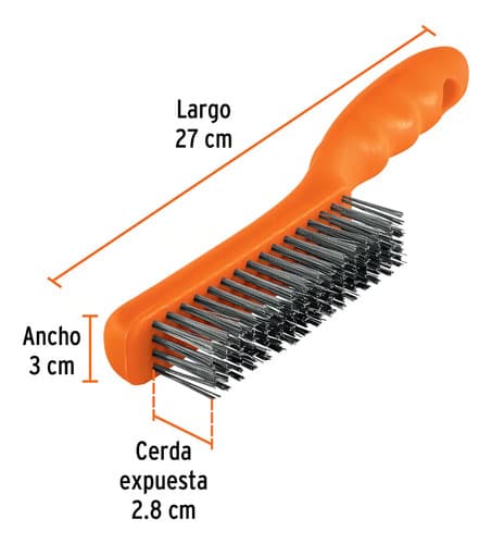 Cepillo Alambre Acero Inoxidable Mango Plastico Truper 10656