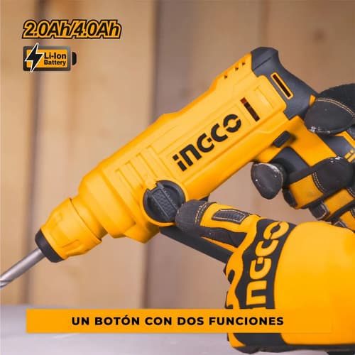 Rotomartillo Electroneumático Ingco P20s Crhli1601 Inalámbrico Amarillo Con 110w De Potencia