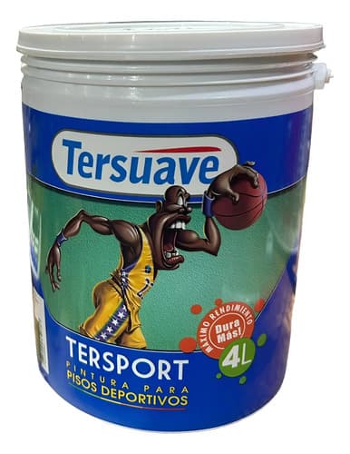 Pintura Para Pisos Tersuave 4 Litros Tersport Alto Transito Acabado Mate Color Verde Padel