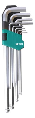 Juego Llaves Allen Punta Bola 1.5-10mm 9 Pcs Power Action