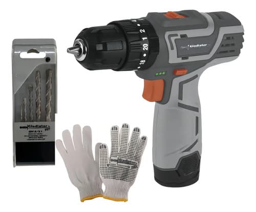 Taladro Tpg610/12c1 + Mecha + Guantes Gladiator Gris