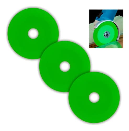 Disco De Corte Vidrio Ultra Fino Para Amoladora Pack X3 Verde Lima