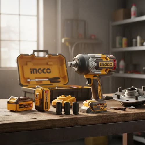 Llave Impacto 3/4 1350nm Valija + Dados Ingco Ciwli20135 Amarillo 50 Hz/ 60 Hz