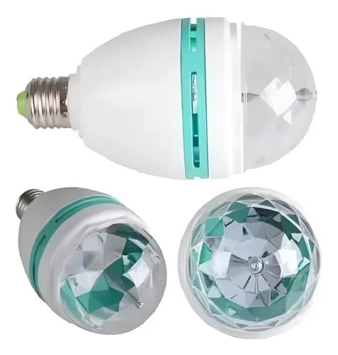 Lámpara Led Bulbo E27 Rgb Giratoria Colores 3w Tbcin Multicolor