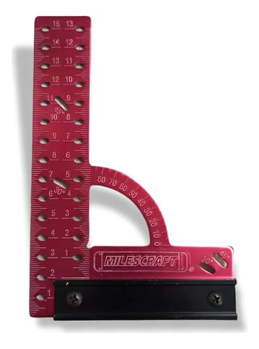 Escuadra Carpentería Milescraft Aluminio 15cm Modelo 8459 Con Bisel Rojo
