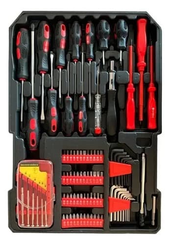 Valija Caja De Herramientas Manuales, 386 Piezas, Completa Plateado
