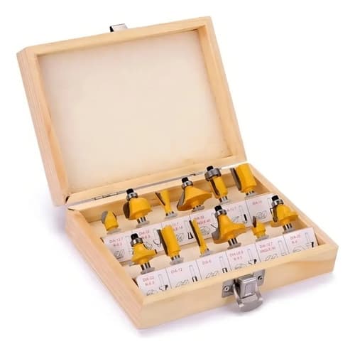 Set 12 Brocas Tupi 1/4 Madera Carburo Incluye Maletín Marca F Modelo D