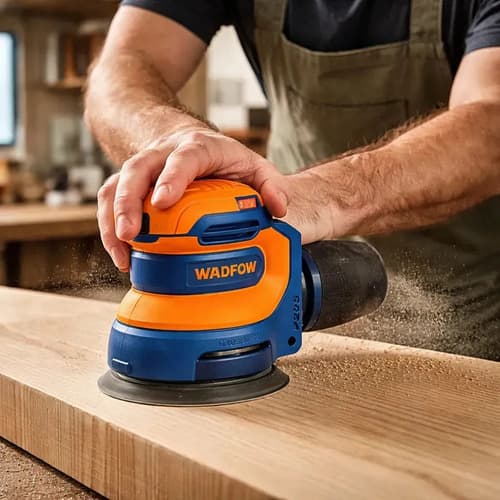 Lijadora Roto Orbital Brushless Wadfow Wrap5030 Color Azul Frecuencia 50hz 60hz