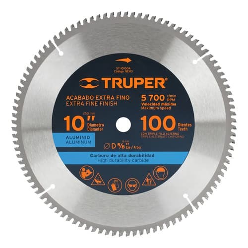 Sierra Circ Aluminio 100 D.10x5/8 Truper 18313 60 Mhz
