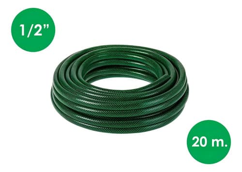 Manguera Riego 1/2 Pulgada Reforzada X 20 Mts Rehau Rausan Color Verde