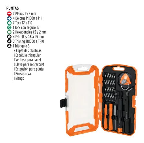 Juego Para Reparacion De Celulares 32 Pzas Truper 17762