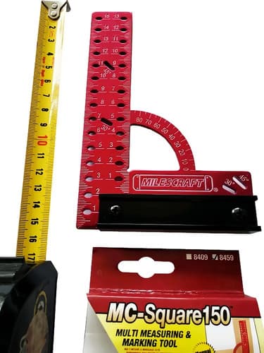 Escuadra Carpentería Milescraft Aluminio 15cm Modelo 8459 Con Bisel Rojo