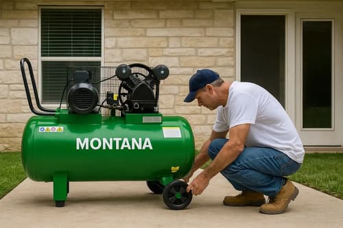 Compresor A Correa Montana - 100 Litros Color Verde
