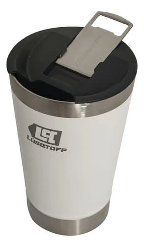 Jarro Vaso Termico Con Tapa 530 Ml Acero Inoxidable Lusqtoff Color Blanco Blanco