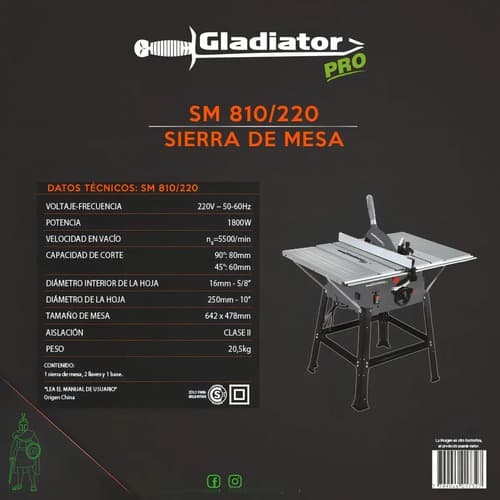 Sierra De Mesa 10 1800w Gladiator Pro Sm810/220