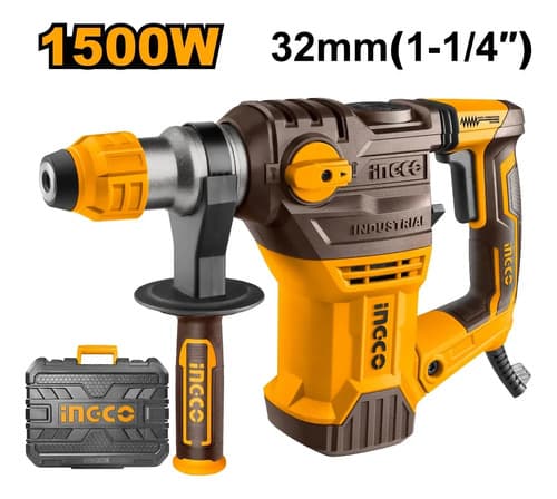 Rotomartillo Sds Plus Ingco Rh150028 1500w 850rpm 5.5j 4400 Amarillo 50 Hz/60 Hz