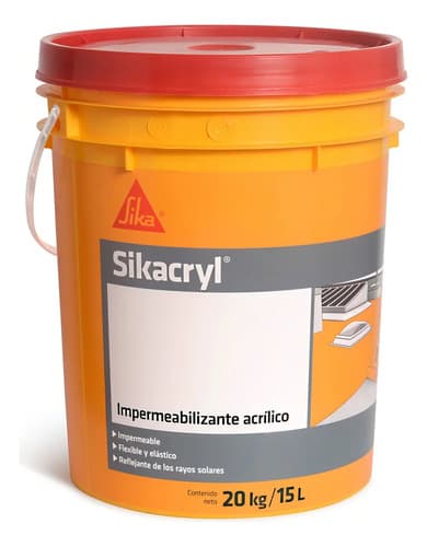 Sikacryl Impermeabilizante Líquido 20 Kilos Colores Blanco Satinado